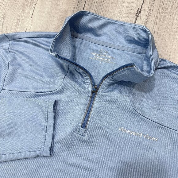 Vineyard Vines Other - Vineyard Vines Sweatshirt Mens Large Performance 1/4 Zip Pullover Blue Stretch